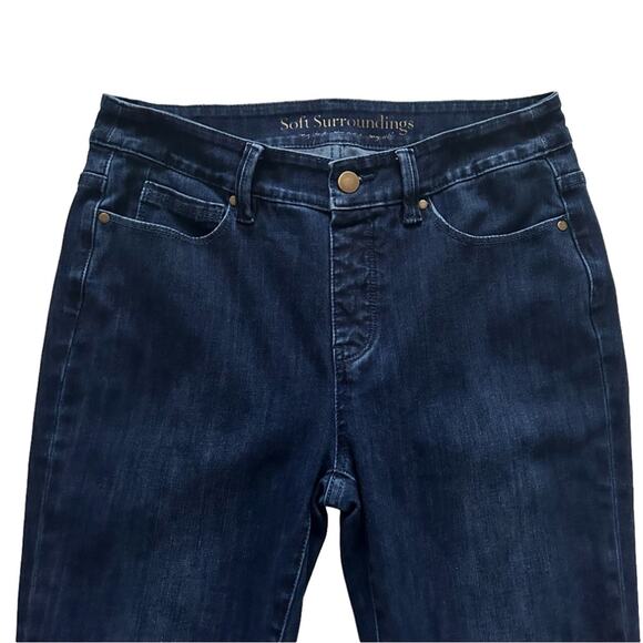 Soft Surroundings Dark Wash Soft Stretch Pull On Skinny Denim Jeans Size XS - Picture 5 of 11